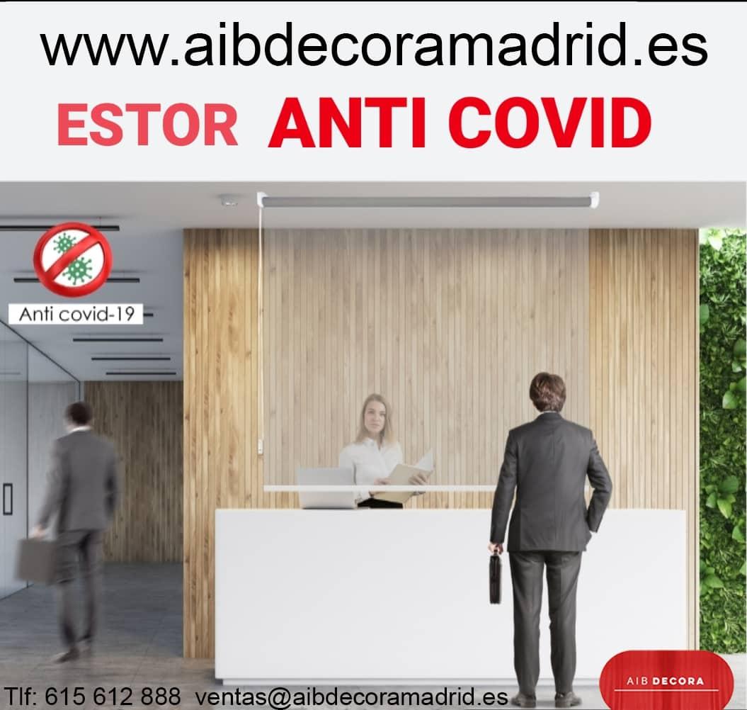 estor enrollable protector anti covid 19/coronavirus que separa al cliente del dependiente